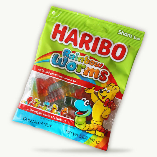 Haribo Rainbow Worms Gummy Candy 5oz