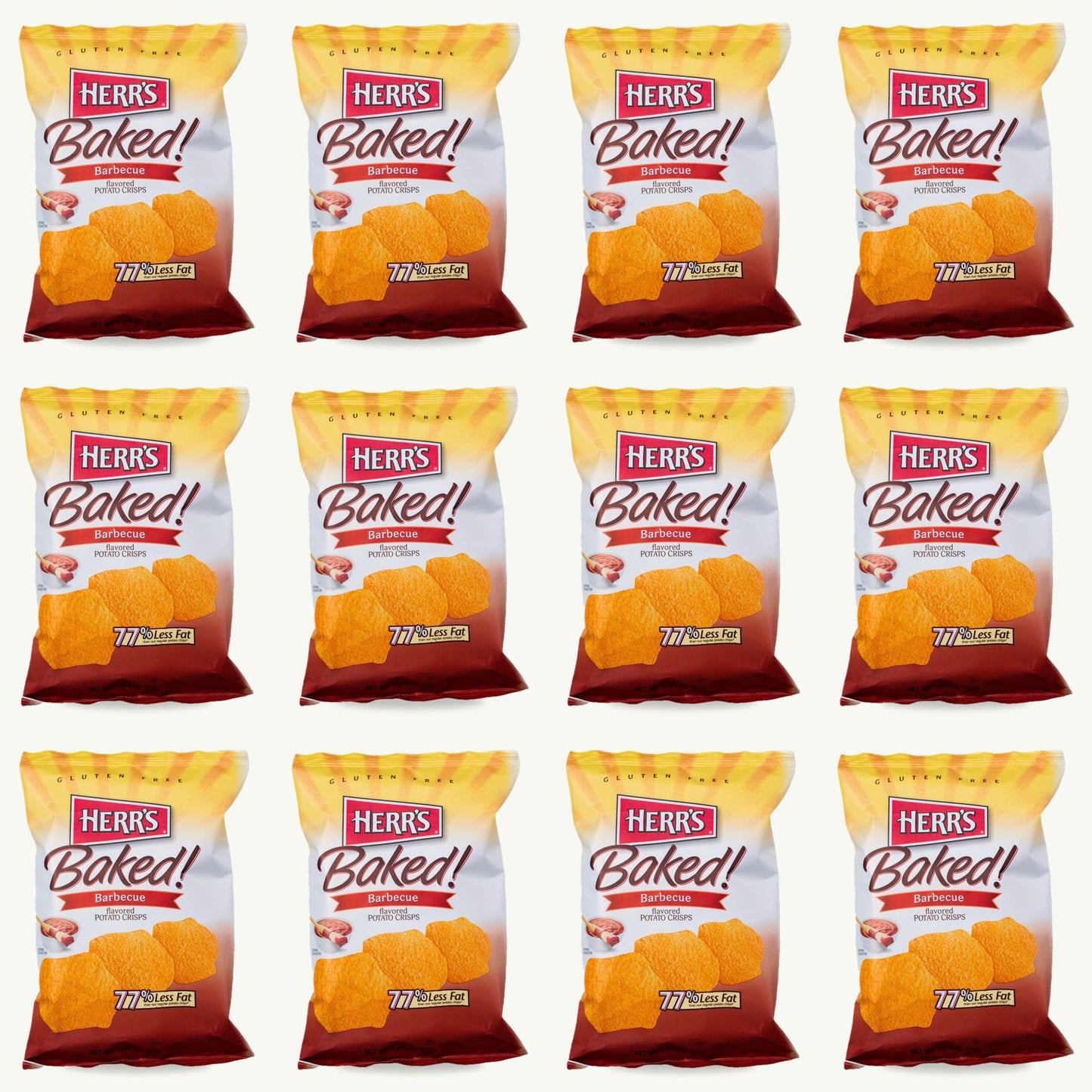Herr's Baked BBQ Potato Crisps 1.875oz — 12-pack