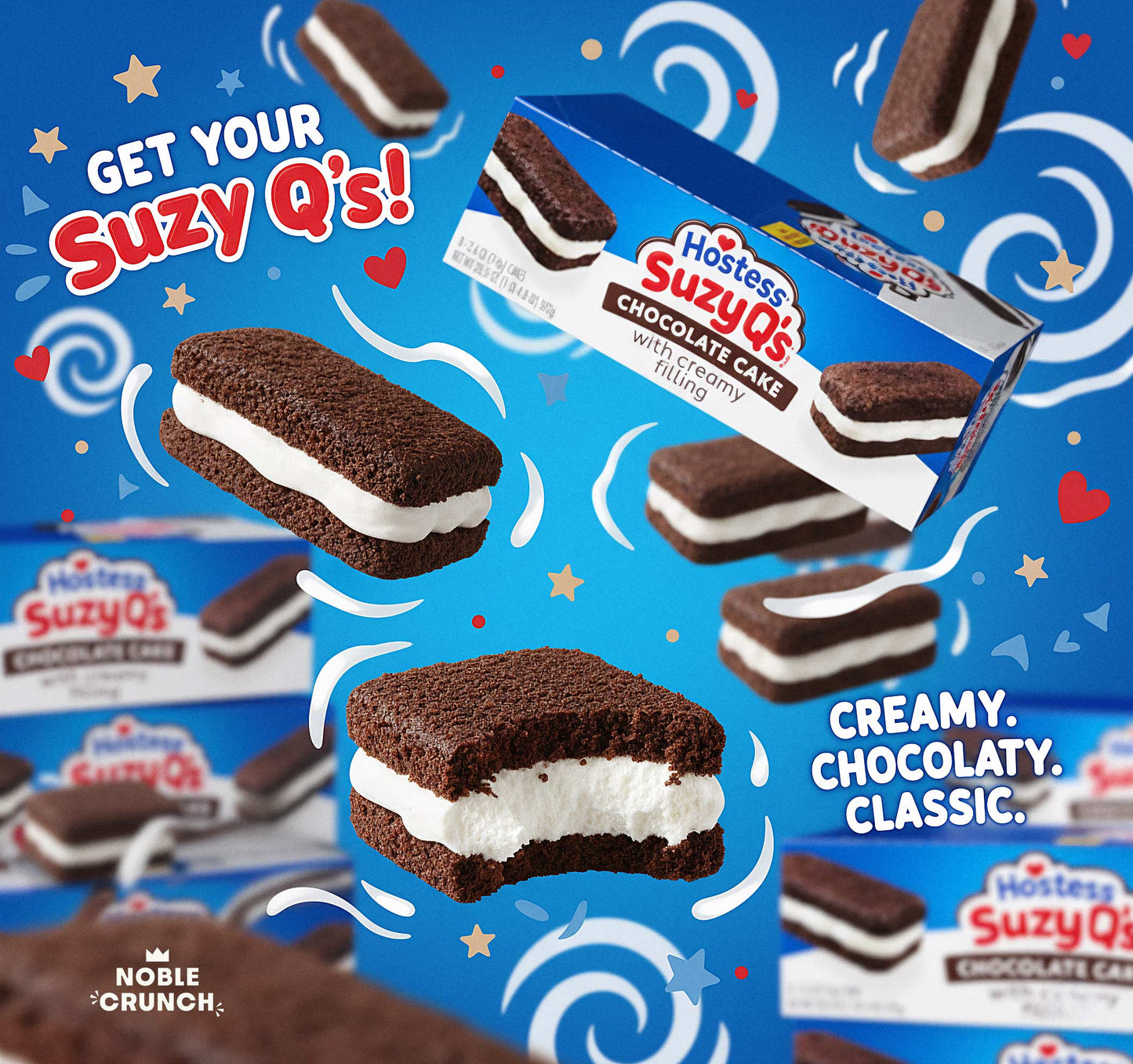 Hostess Suzy Q's Creme Filled Chocolate Cakes 2.6oz