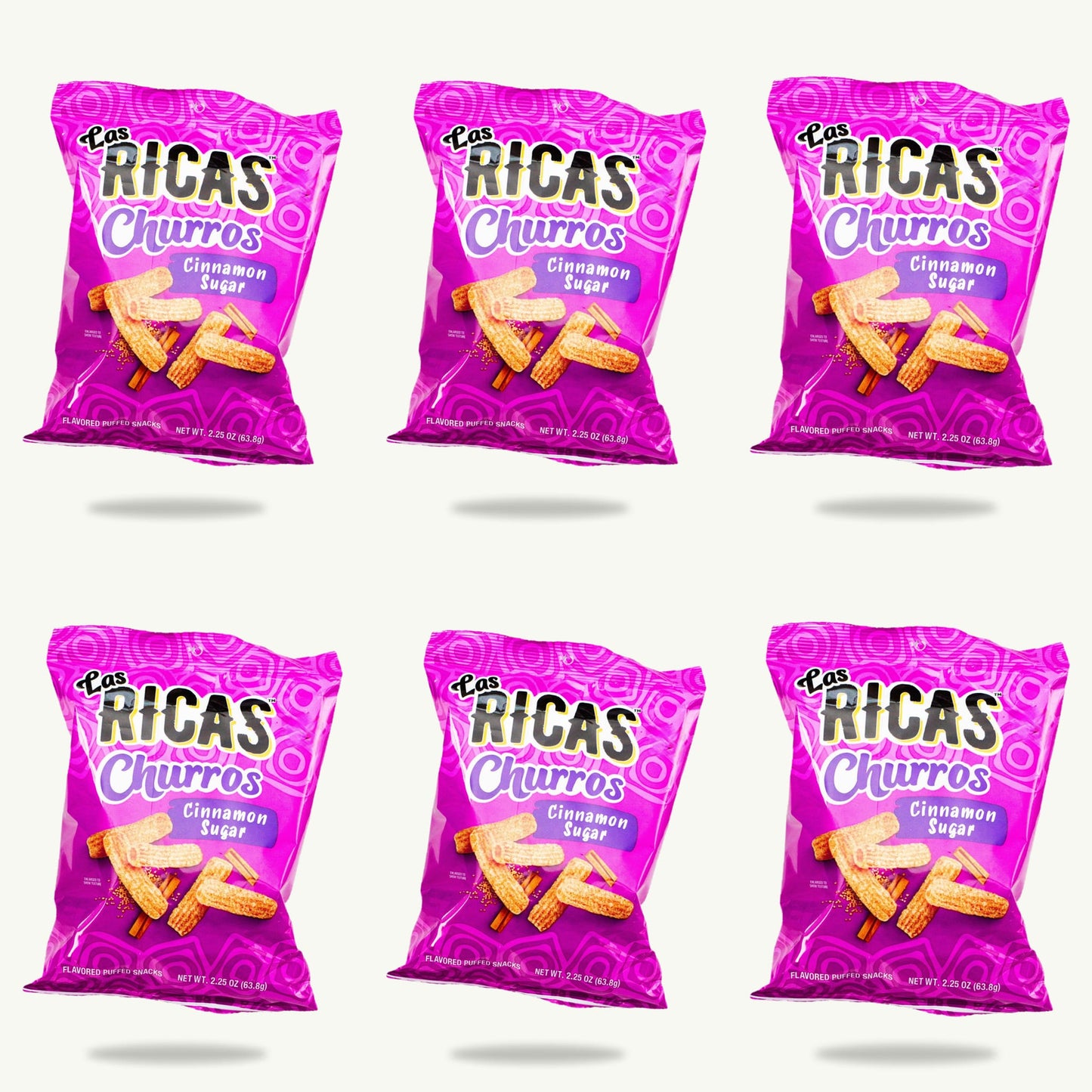 Las Ricas Churros Cinnamon Sugar Snacks 2.25oz — 6-pack