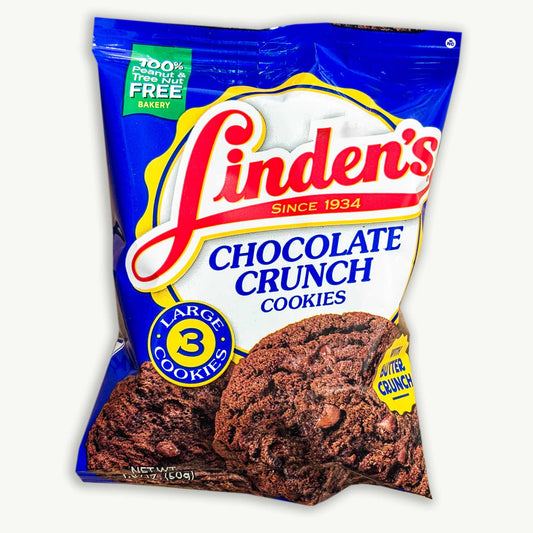 Linden's Chocolate Crunch Cookies - 3 Large Cookies per Bag - 1.8oz