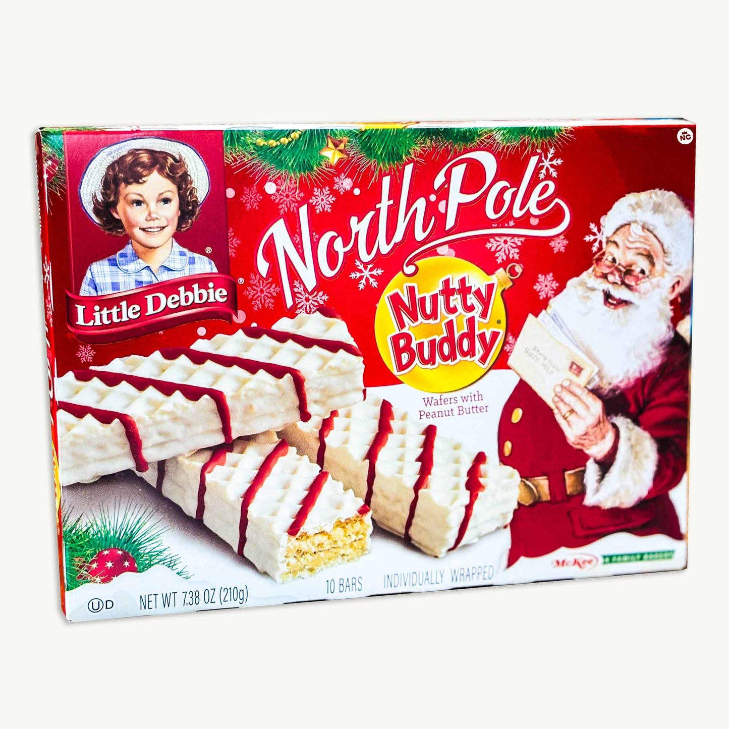 Little Debbie Christmas North Pole Nutty Buddy Bars 10ct 7.38oz