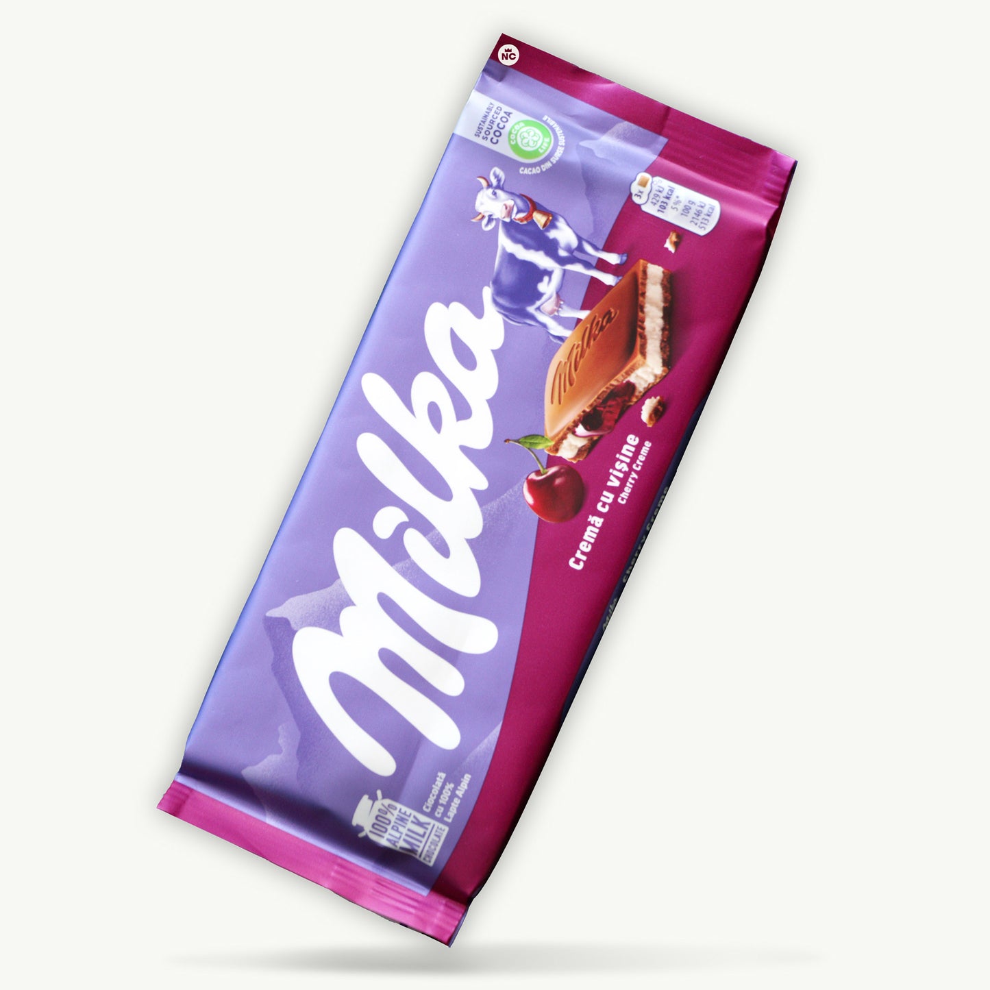 Milka Cherry Cream Chocolate Candy Bar 100g