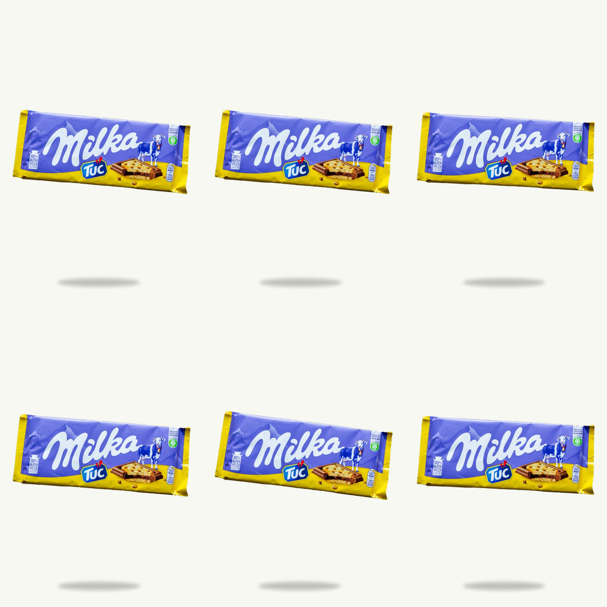 Milka Tuc Cracker Chocolate Candy Bar 90g — 6-pack