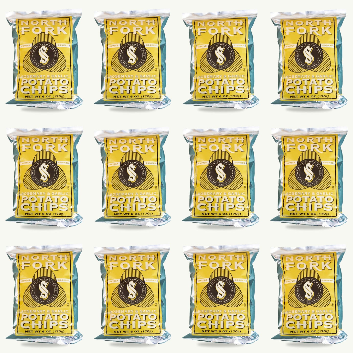 North Fork Rosemary Garlic Kettle Potato Chips 6oz — 12-pack