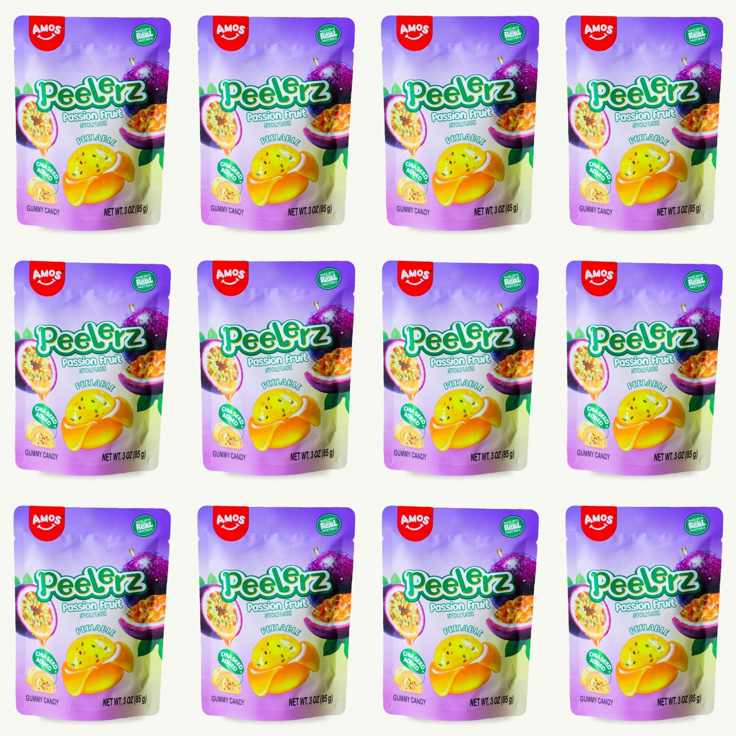 Peelerz Passion Fruit Peelable Gummy Candy 3oz — 12-pack