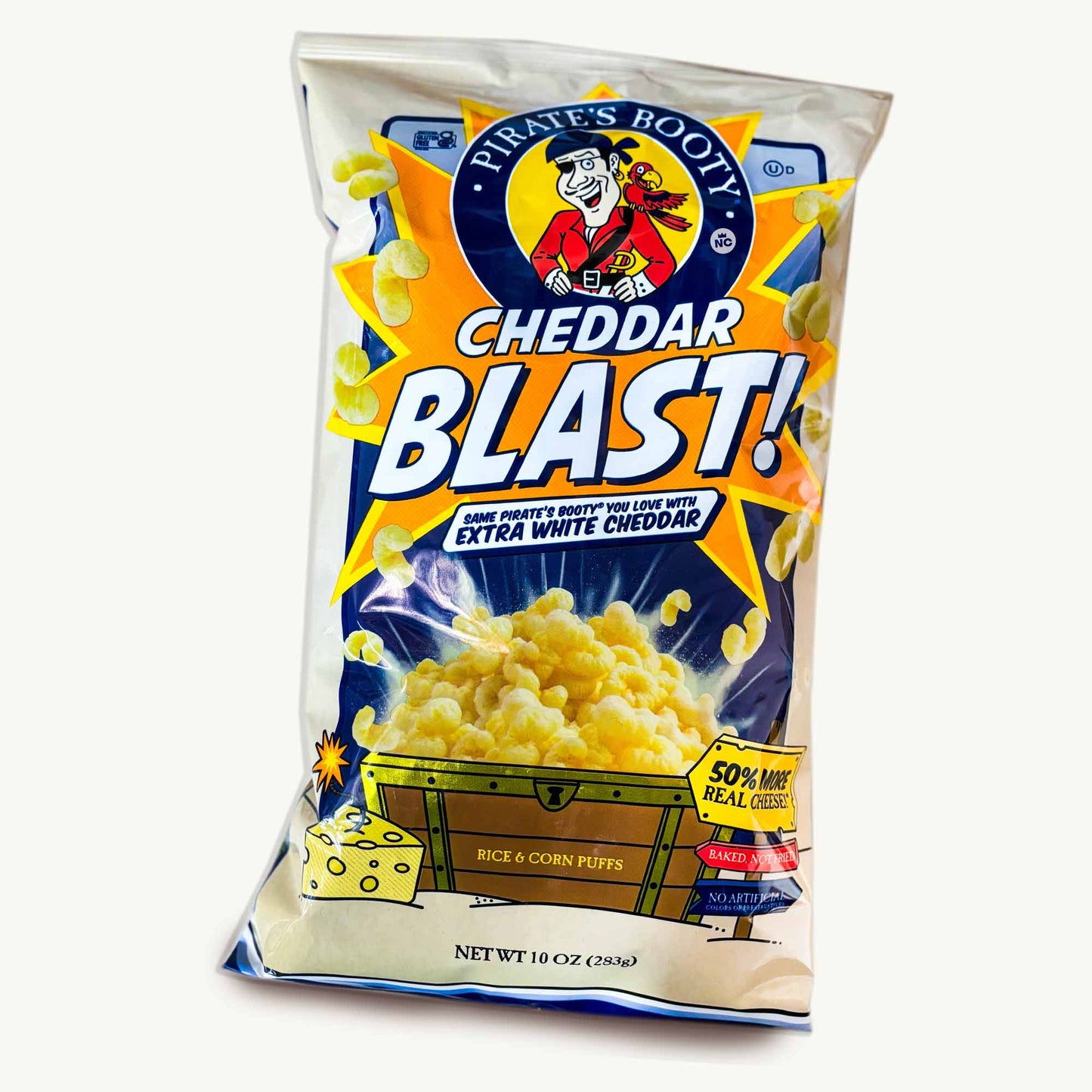 Pirate's Booty Cheddar Blast Rice Corn Puffs 10oz