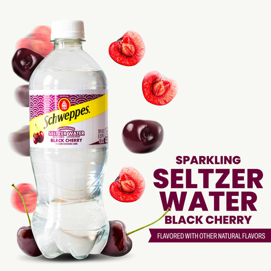 Schweppes Black Cherry Seltzer Water 20oz