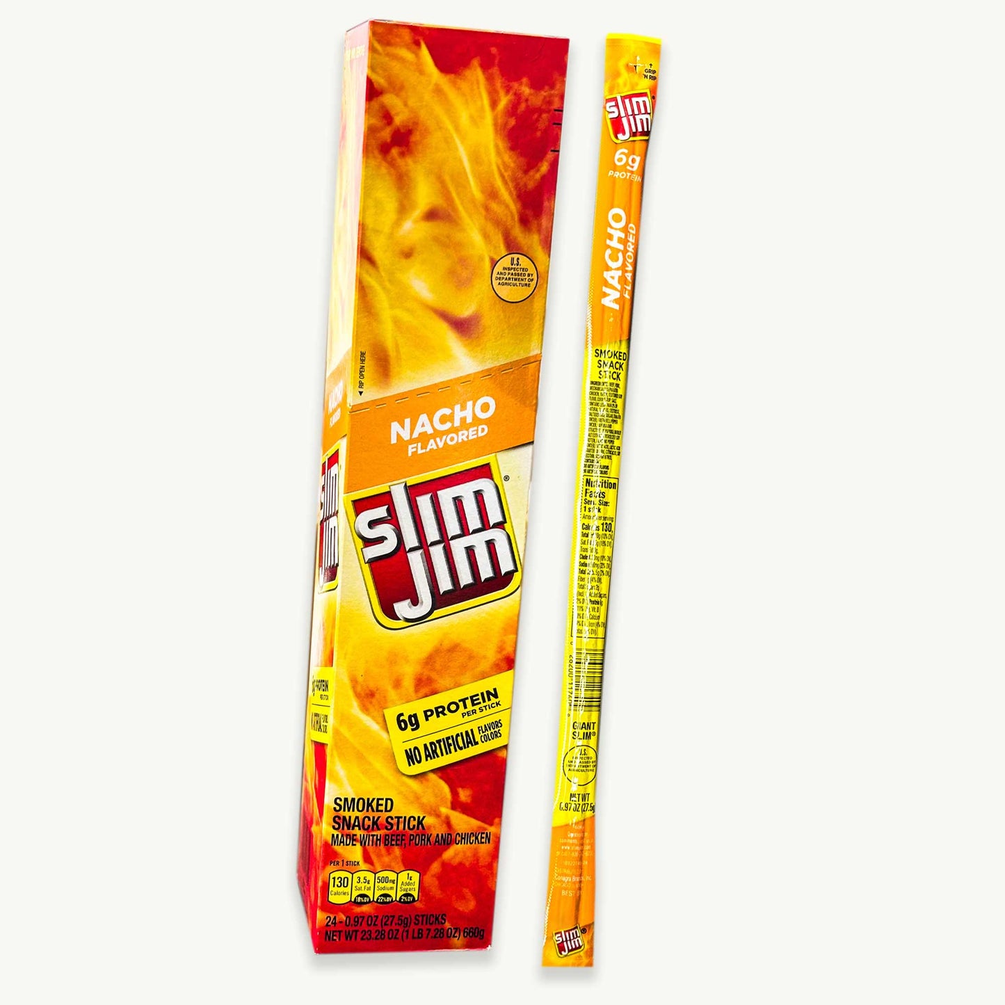 Slim Jim Giant Nacho Beef Jerky Meat Stick 0.97oz