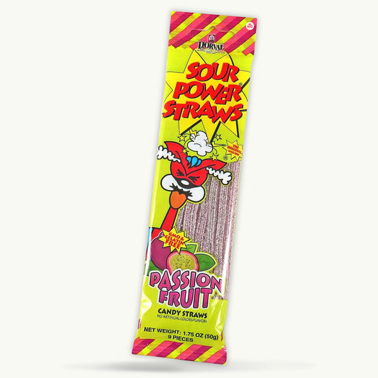 Passion Fruit Sour Power Candy Straws 1.75oz