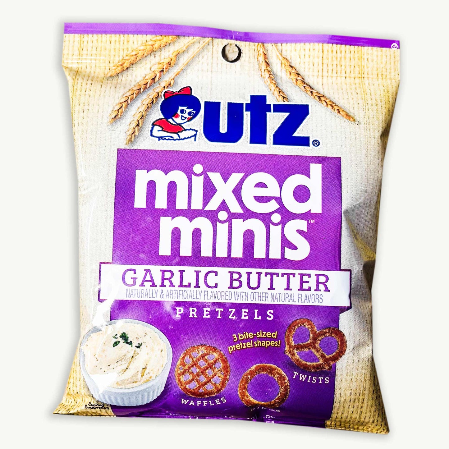Utz Mixed Minis Garlic Butter Pretzels 4oz