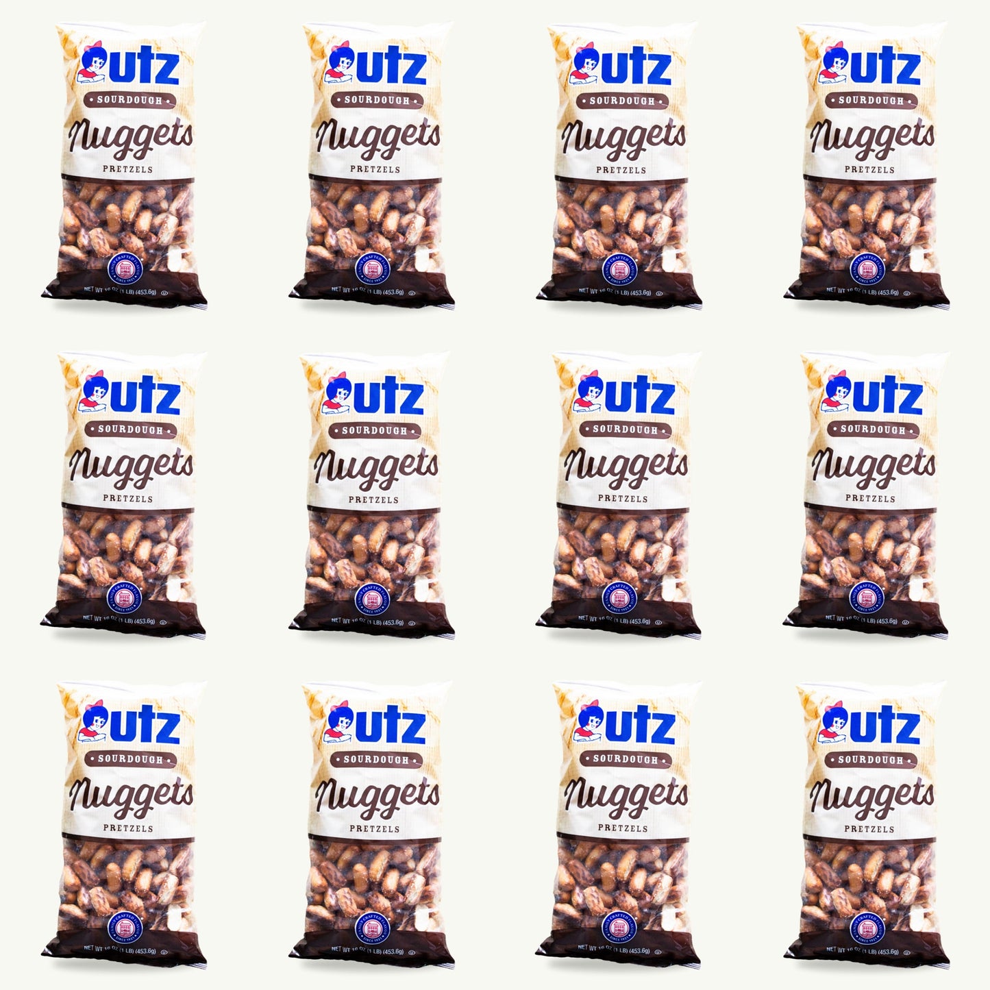 Utz Sourdough Nuggets Pretzels 16oz — 12-pack