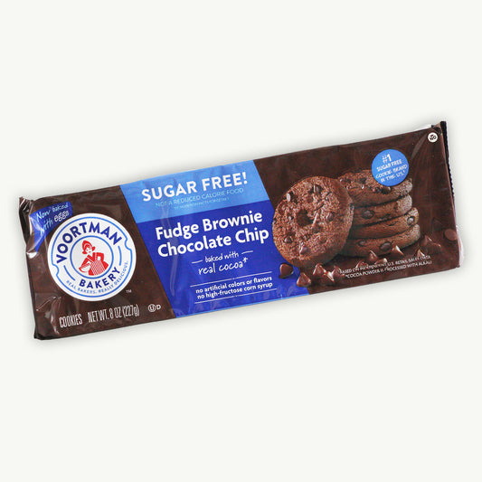 Voortman Sugar Free Fudge Brownie Chocolate Chip Cookies 8oz
