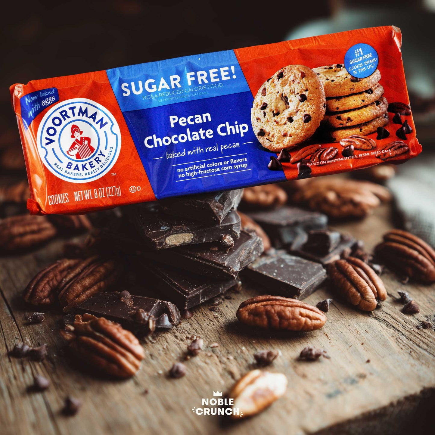 Voortman Sugar Free Pecan Chocolate Chip Cookies 8oz