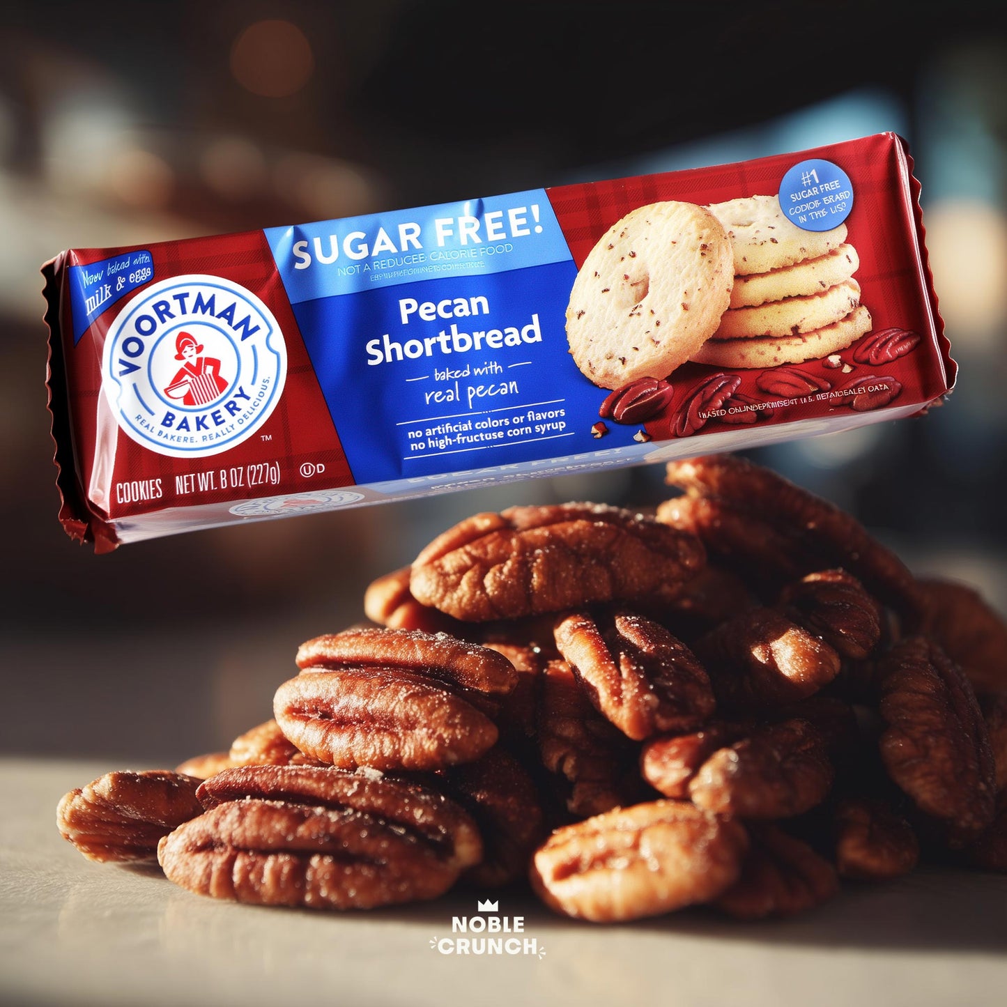 Voortman Sugar Free Pecan Shortbread Cookies 8oz