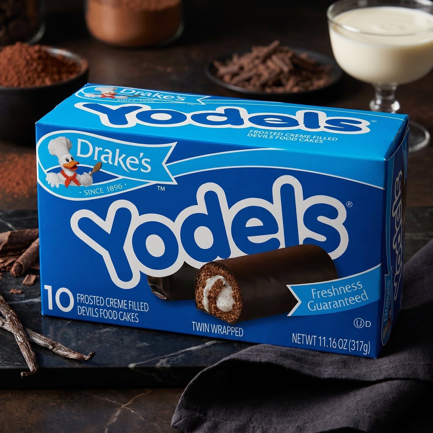 Drake's Snack Cakes Variety Pack – Devil Dogs (3), Yodels (3) – Cream-Filled Snack Cakes – 6 Boxes
