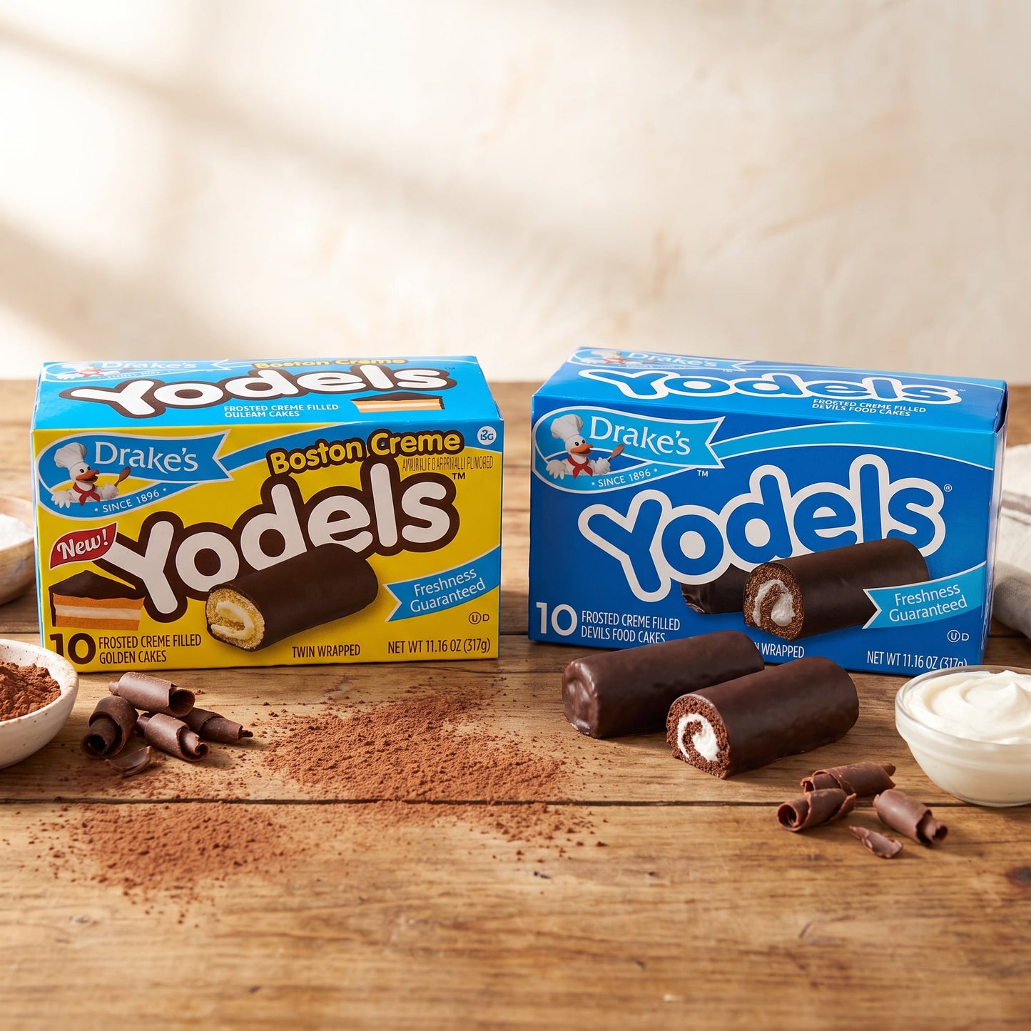 Drake's Snack Cakes Variety Pack – Classic Yodels (3), Frosted Creme Filled Yodels (3) – 6 Boxes
