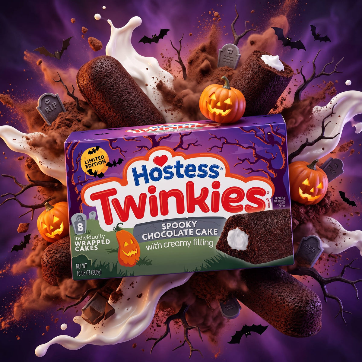 Hostess Twinkies Spooky Chocolate Cake 10.86oz 8ct