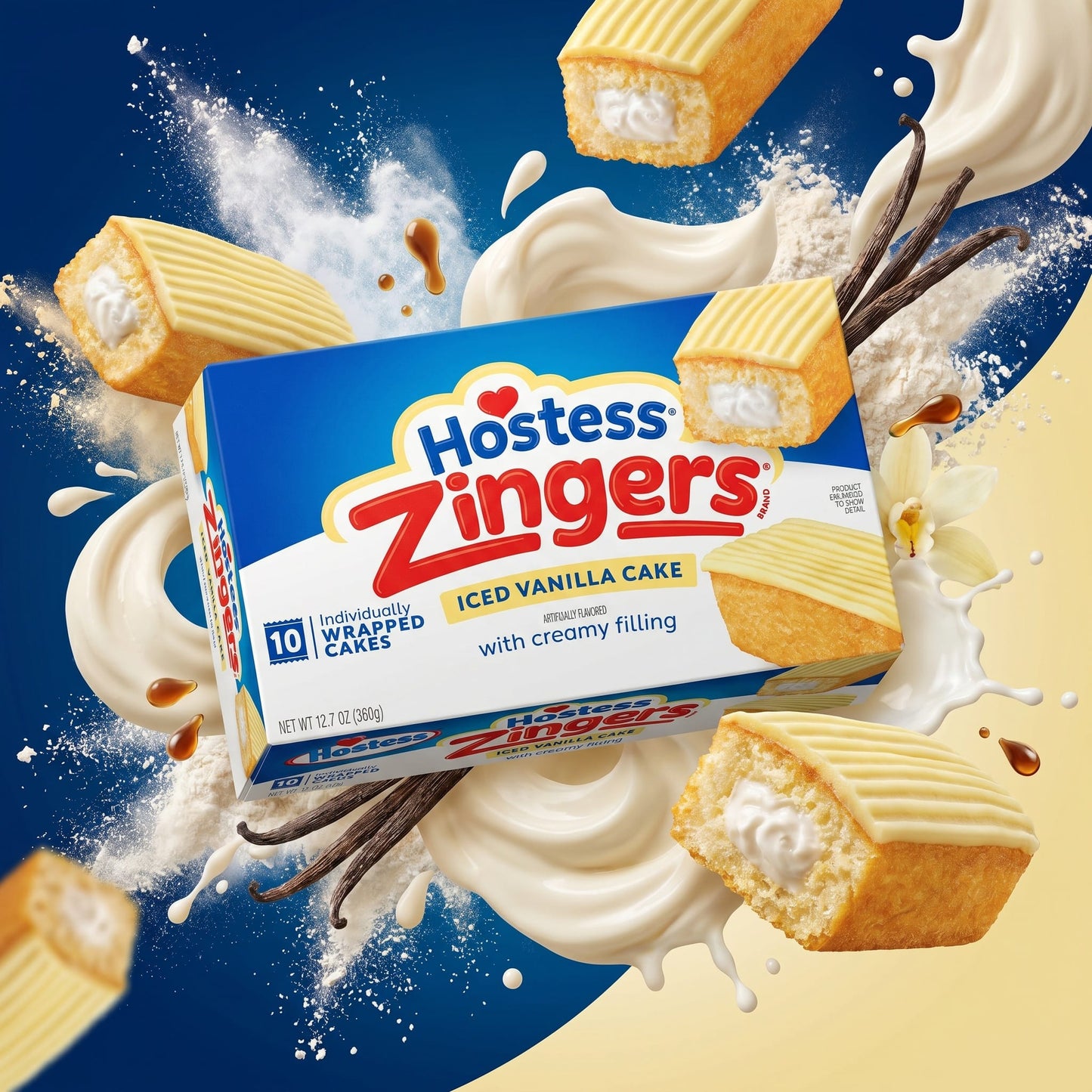 Hostess Zingers Variety Pack — Iced Vanilla (3) Devil's Food Chocolate Snack Cakes (3) — 6 Boxes