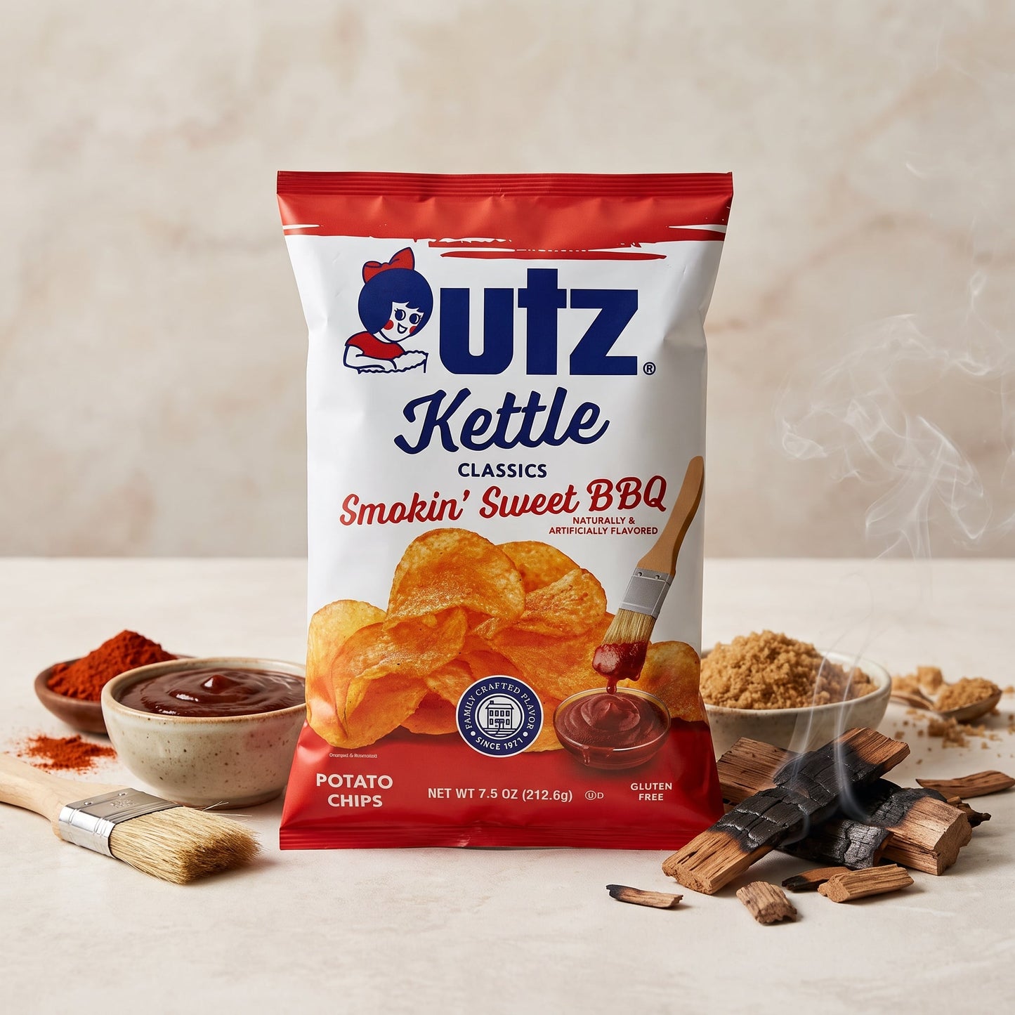 Utz Kettle Smokin Sweet BBQ Potato Chips 7.5oz