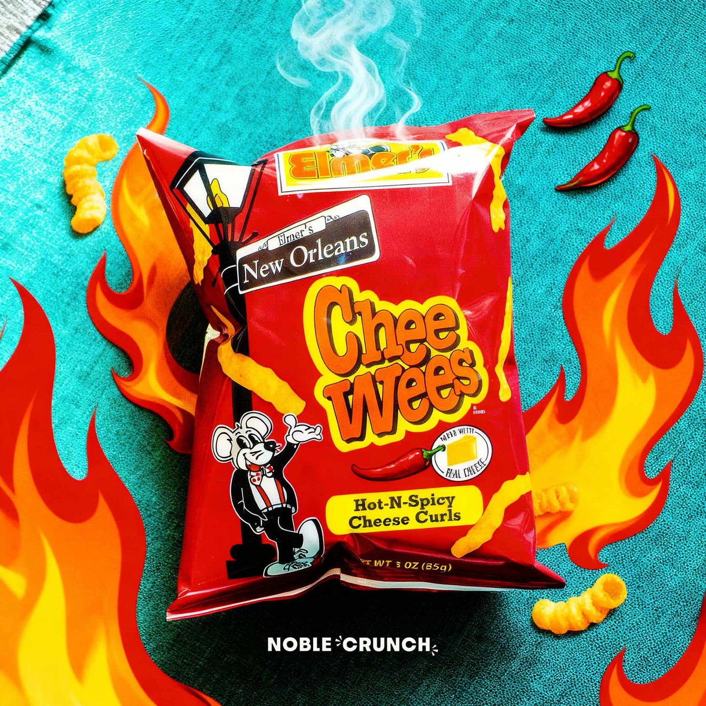 Elmer's Chee Wees Hot N Spicy Cheese Curls 3oz