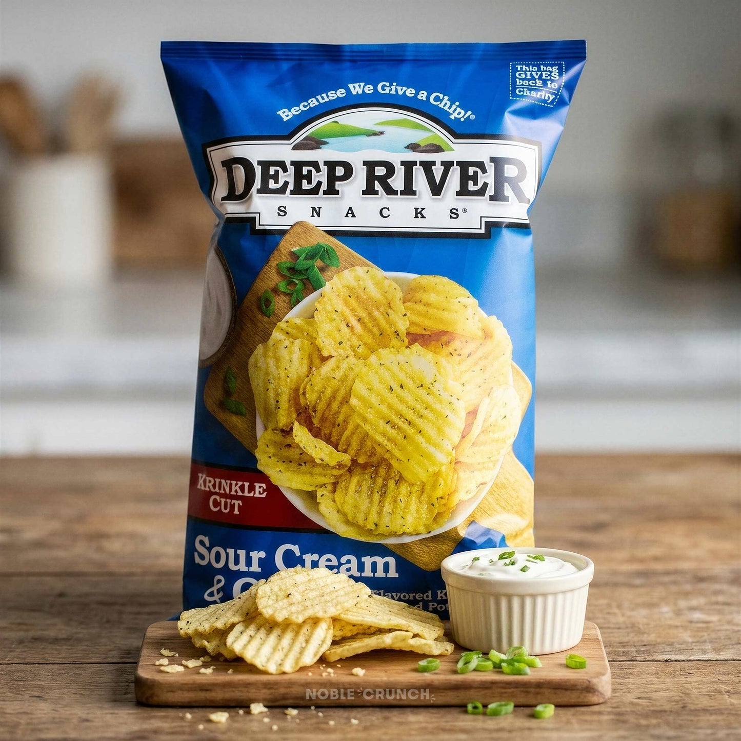 Deep River Krinkle Cut Sour Cream Onion Potato Chip 5oz