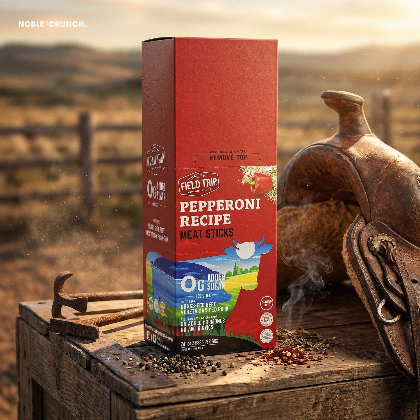 Field Trip Pepperoni Recipe Grass-Fed Beef Vegetarian-Fed Pork Meat Stick 1oz