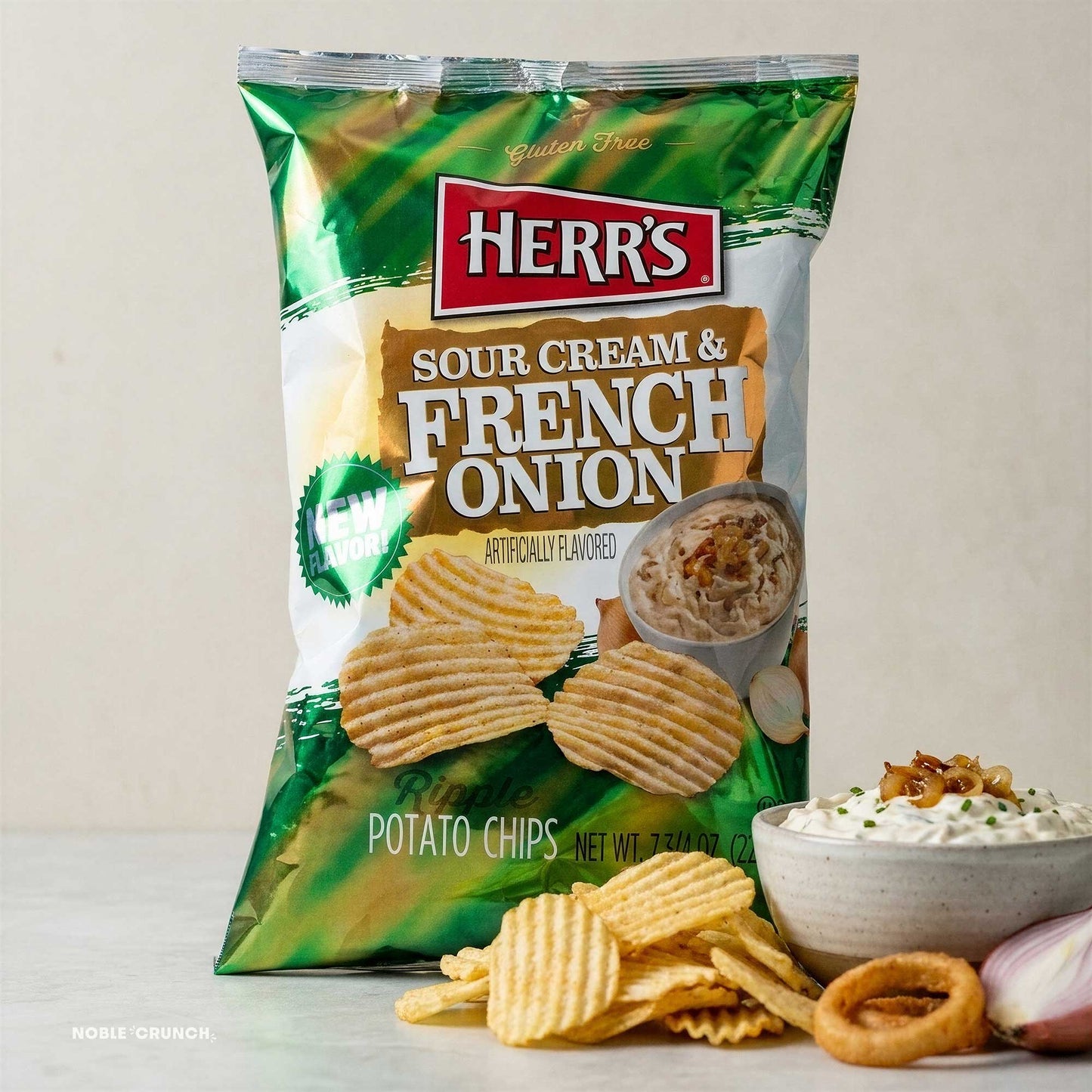 Herr's Sour Cream and French Onion Ripple Potato Chip 7.75oz