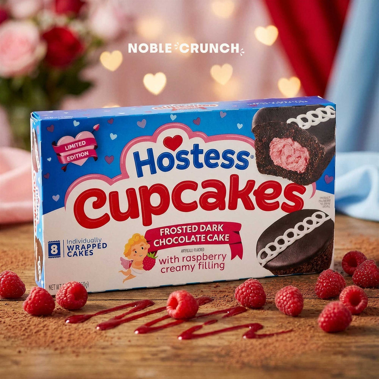 Hostess Frosted Dark Chocolate Raspberry Cupcakes 12.7oz 8ct