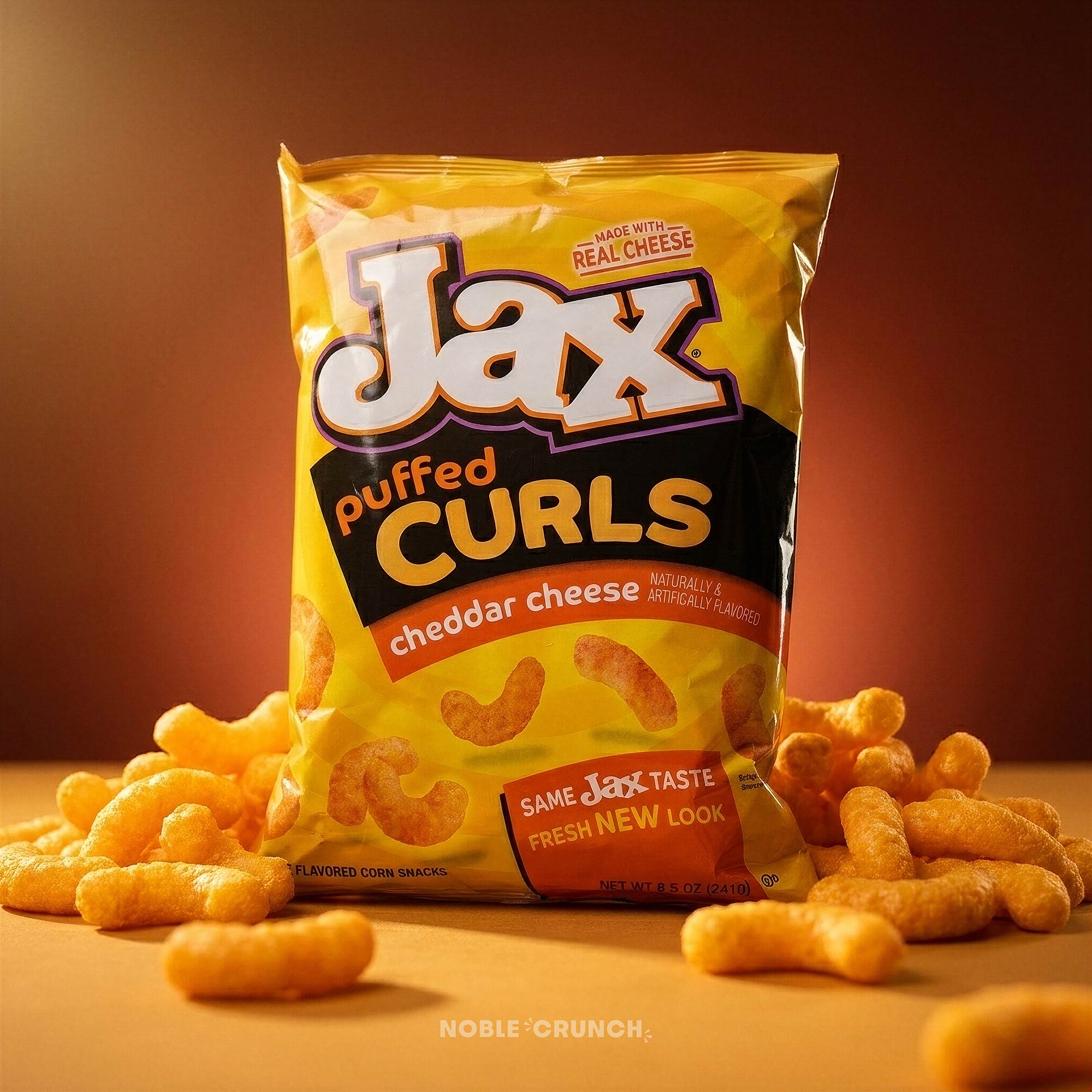Jax Puffed Cheddar Cheese Curls 8.5oz – Noble Crunch