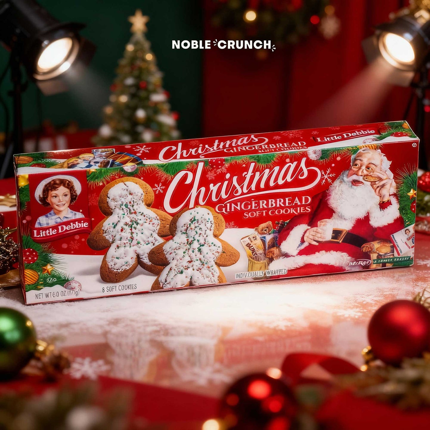 Little Debbie Christmas Gingerbread Soft Cookies 8ct 6oz