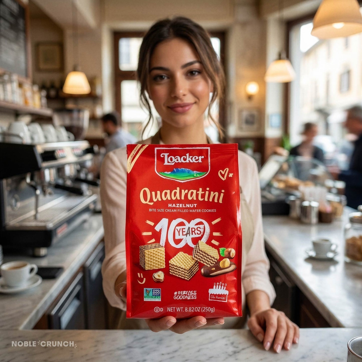 Loacker Hazelnut Quadratini Cream Filled Wafer Cookies 8.82oz