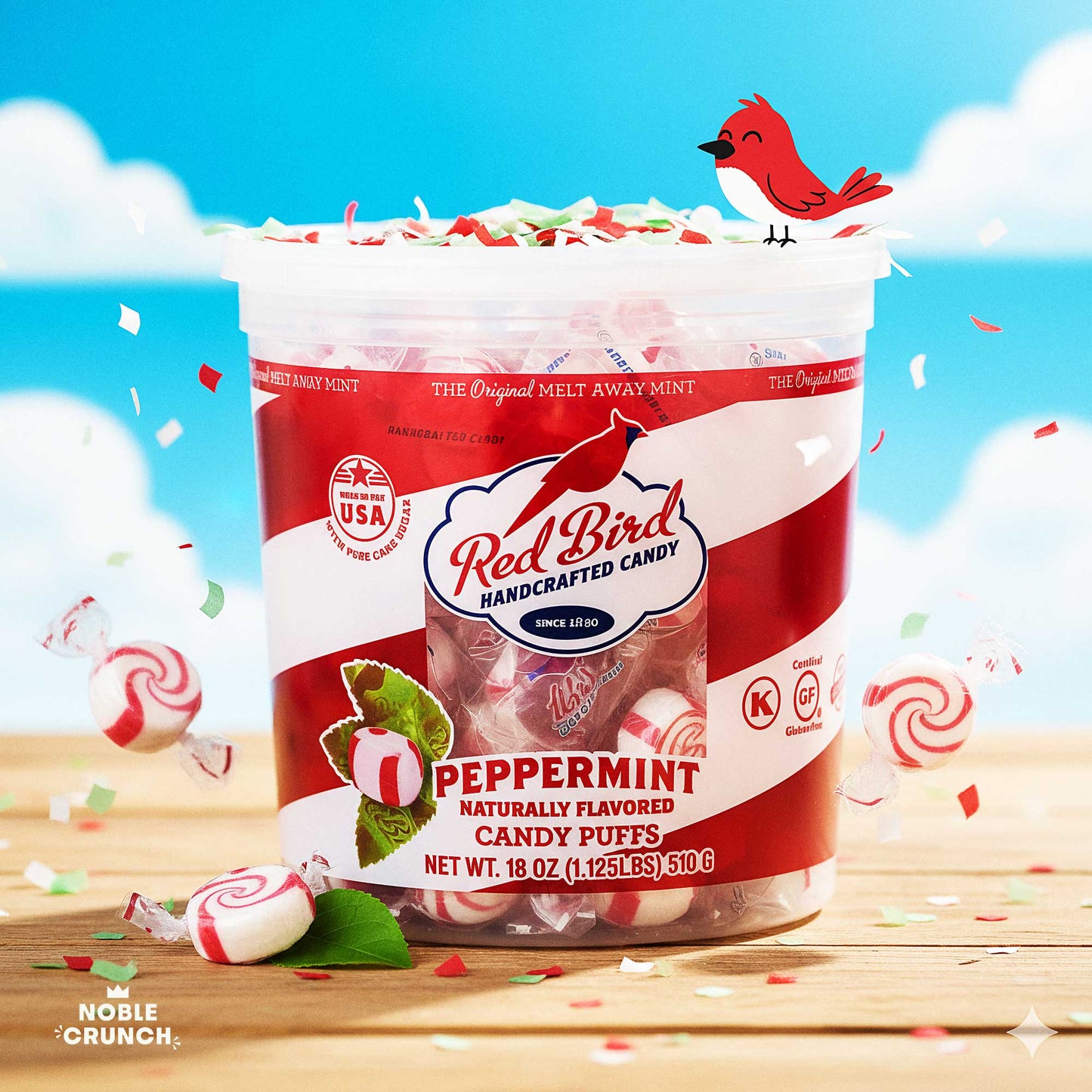 Red Bird Peppermint Candy Puffs 18oz