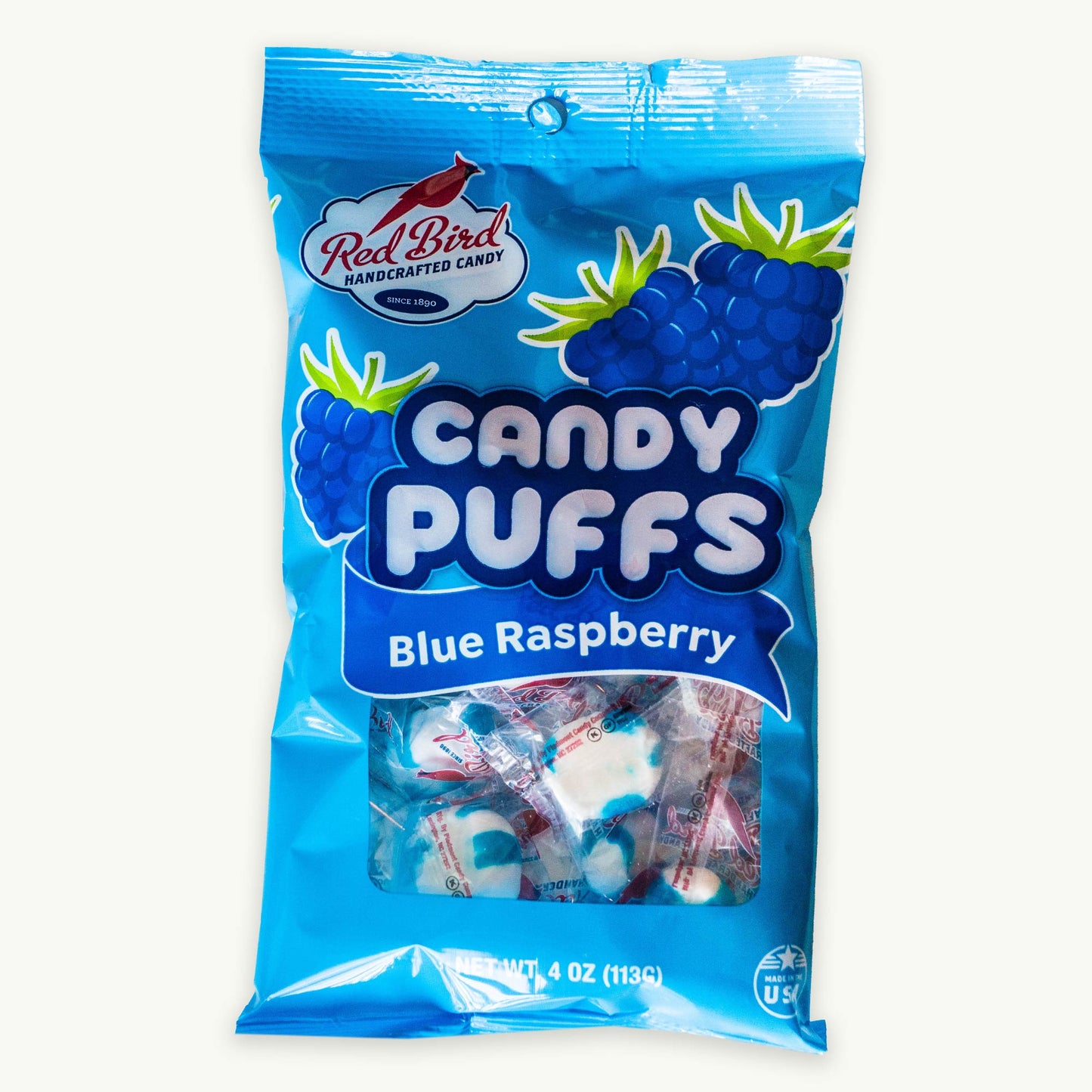 Red Bird Candy Puffs Blue Raspberry 4oz