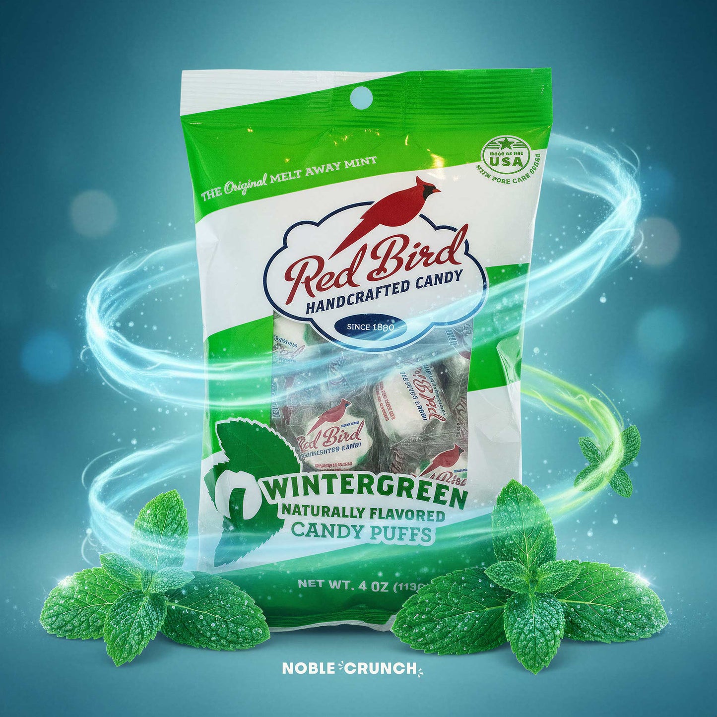Red Bird Candy Puffs Wintergreen 4oz