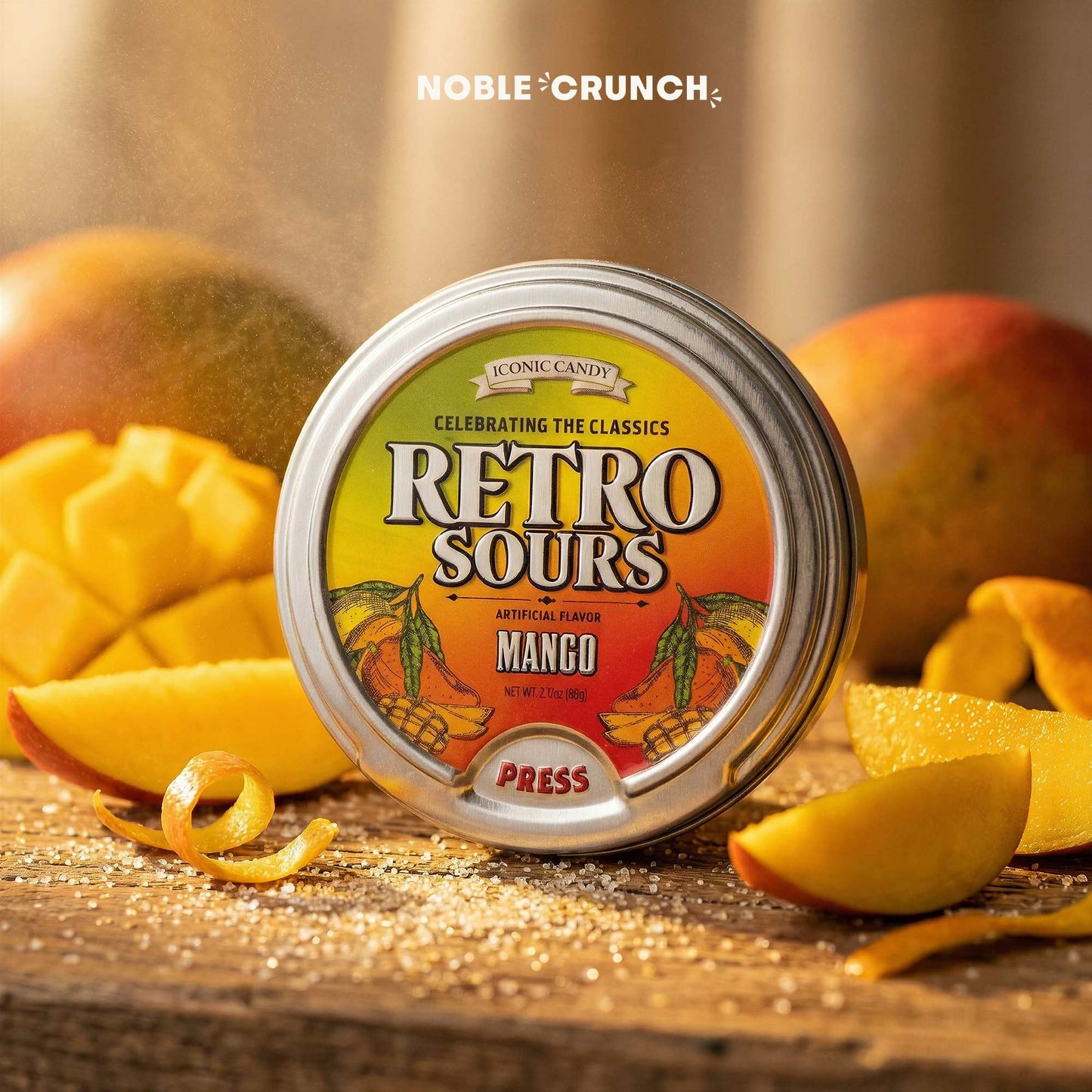 Retro Sours Candy Variety Pack - Tangerine, Citrus, Passion Fruit, Red Apple, Raspberry, Mango - 6 Packs