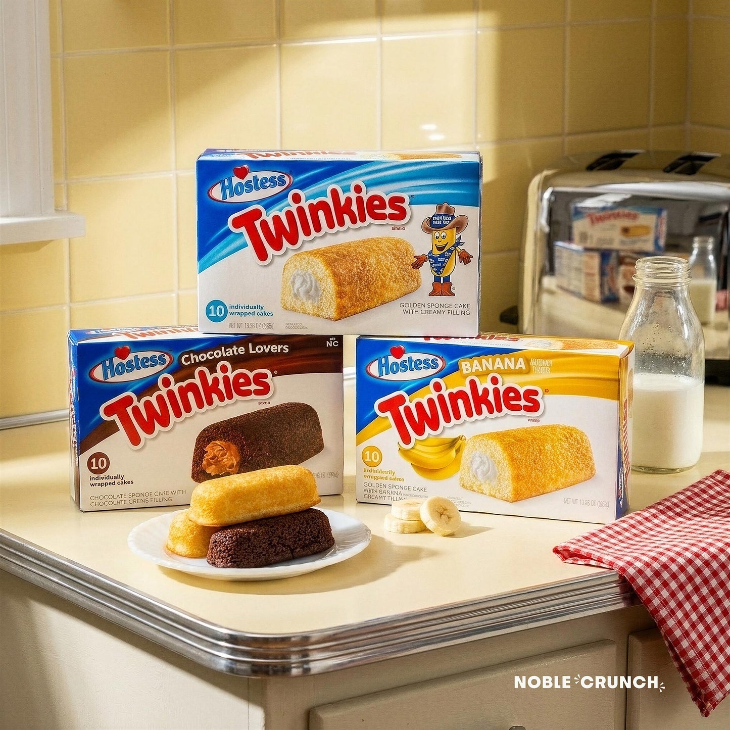 Hostess Twinkies Variety Pack - Chocolate, Regular, Banana - Creme Filled Sponge Cakes - 3 Packs
