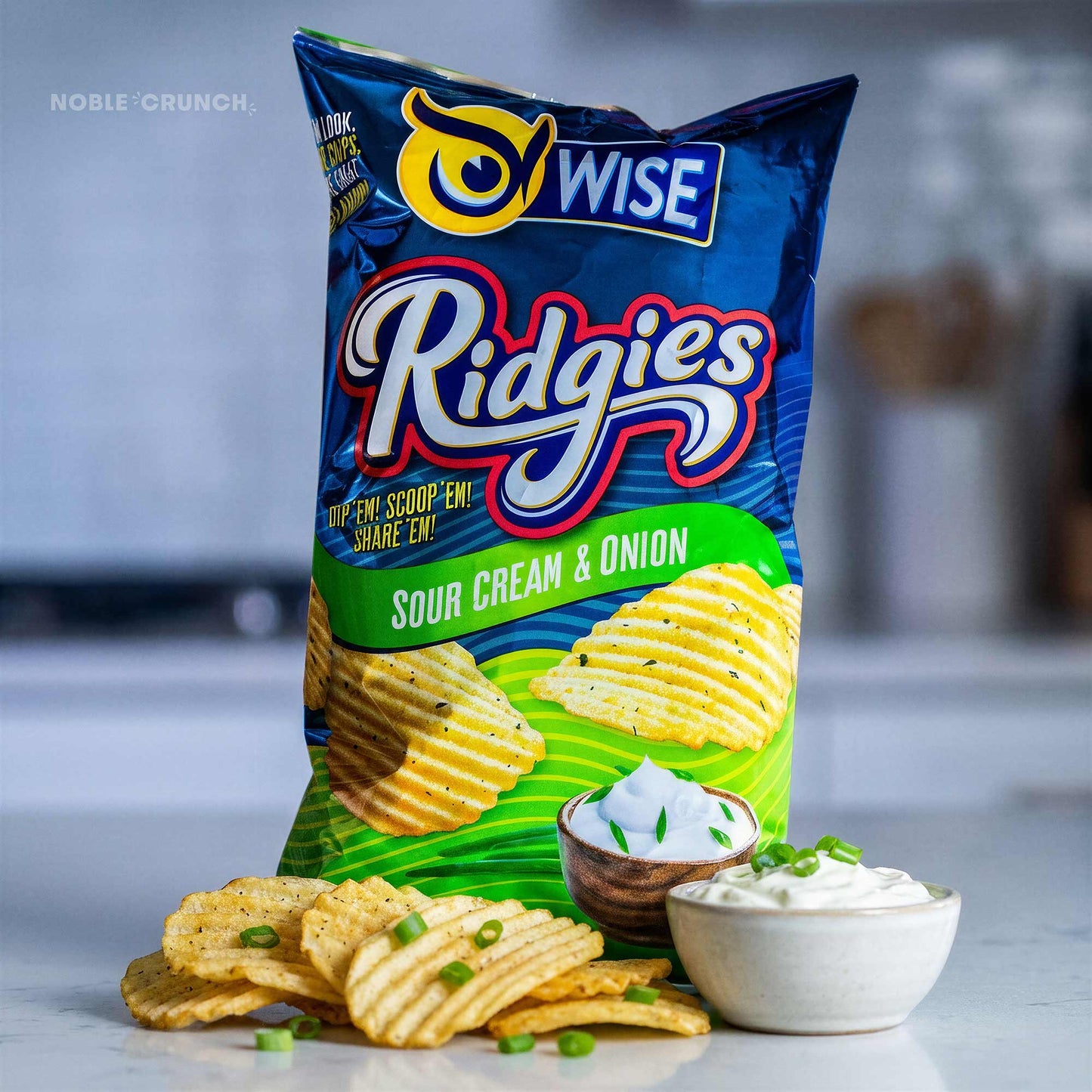 Wise Ridgies Sour Cream Onion Potato Chips 7.87oz
