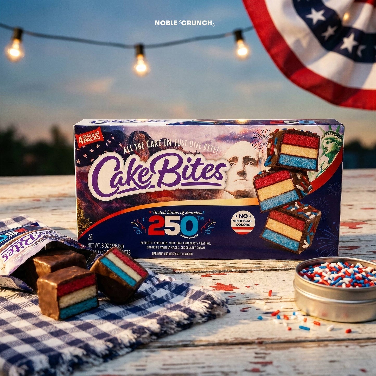 Cakebites United States of America 250th Anniversary, 4 Grab and Go Family Packs