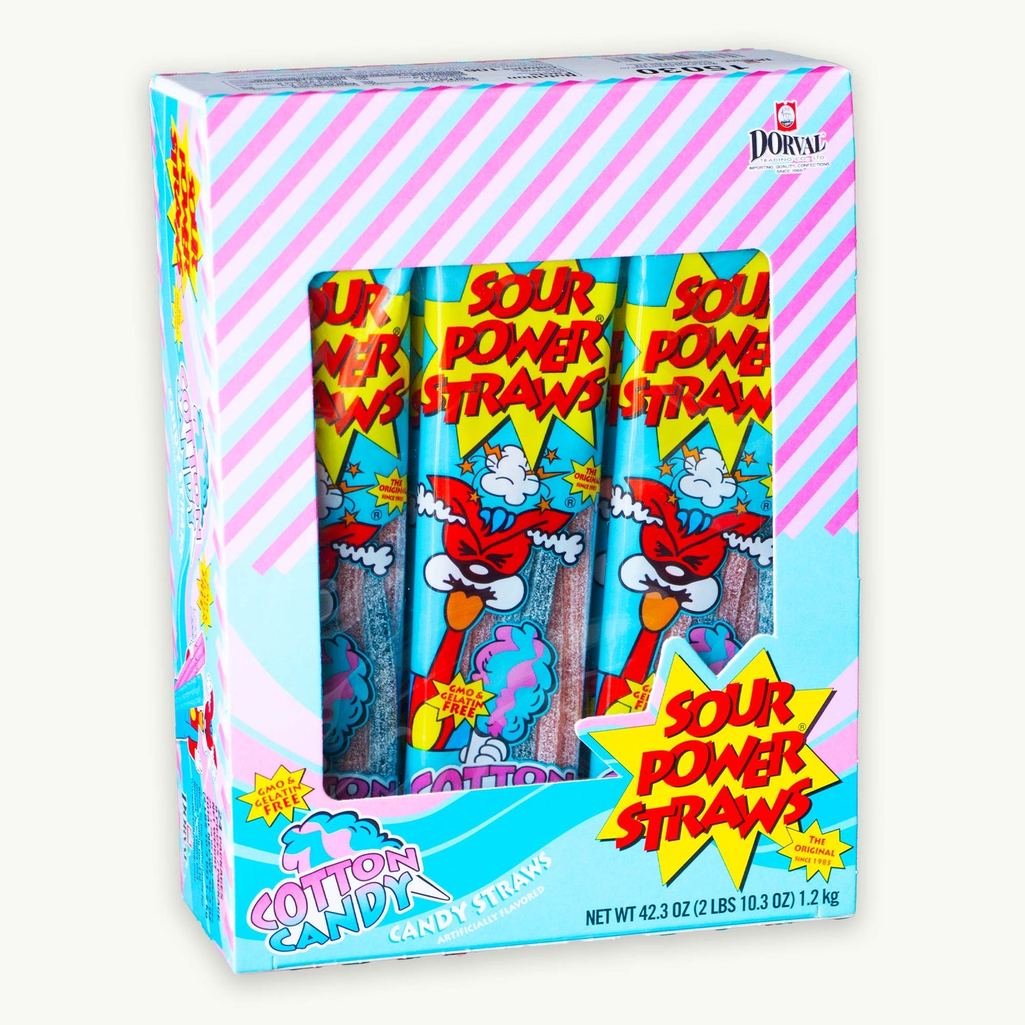 Cotton Candy Sour Power Candy Straws 1.75oz