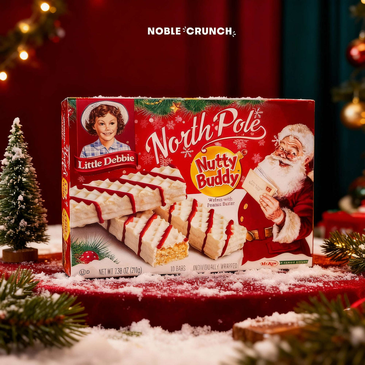 Little Debbie Christmas North Pole Nutty Buddy Bars 10ct 7.38oz