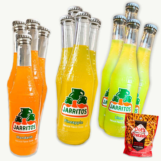 Jarritos Mexican Soda - Lime (4pk) - Pineapple (4pk) - Mandarin Orange (4pk) - Dot's Original Pretzel Twists (5oz)
