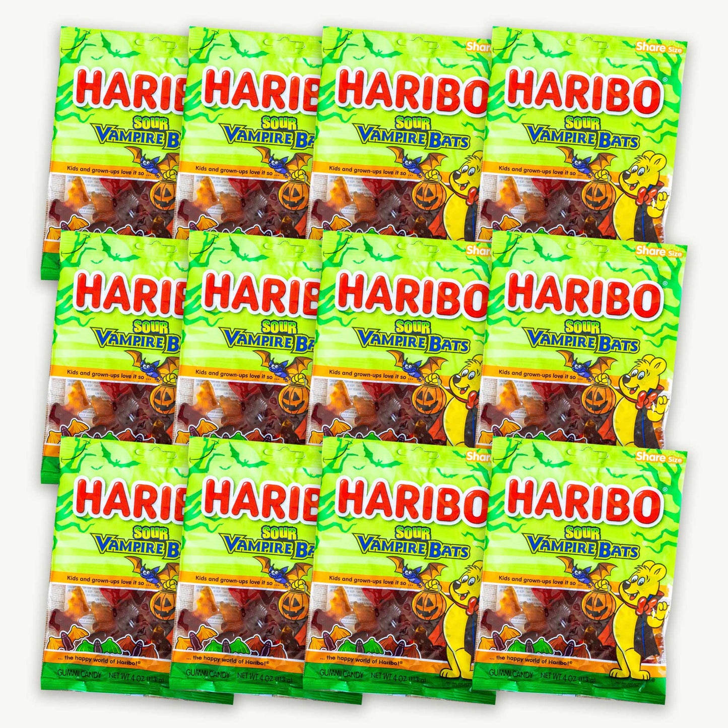 Haribo Sour Vampire Bats Gummy Candy 4oz