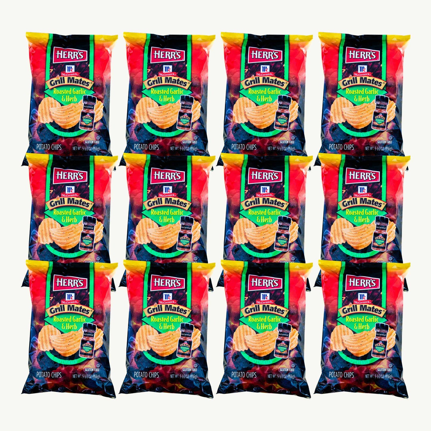 Herr's McCormick Grill Mates Roasted Garlic Herb Potato Chips 5.5oz