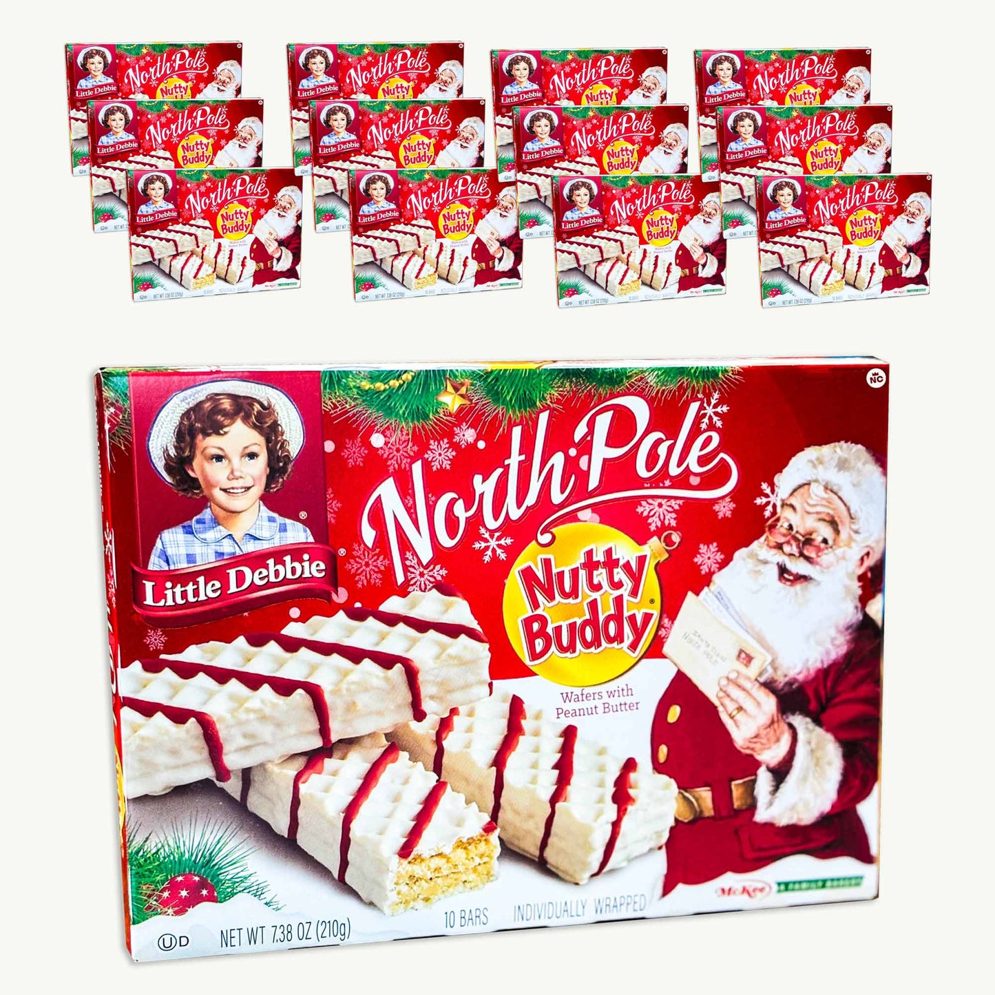 Little Debbie Christmas North Pole Nutty Buddy Bars 10ct - 7.38oz