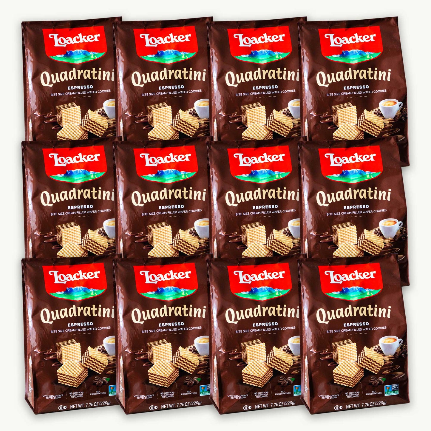 Loacker Espresso Quadratini Cream Filled Wafer Cookies 7.76oz