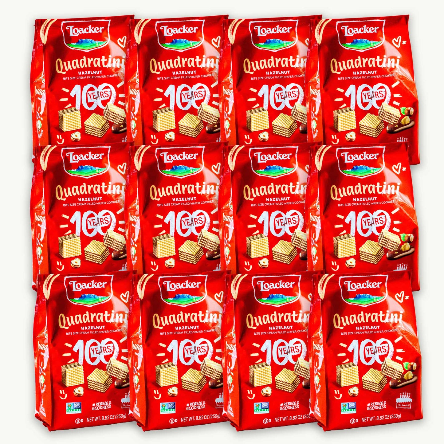 Loacker Hazelnut Quadratini Cream Filled Wafer Cookies 8.82oz
