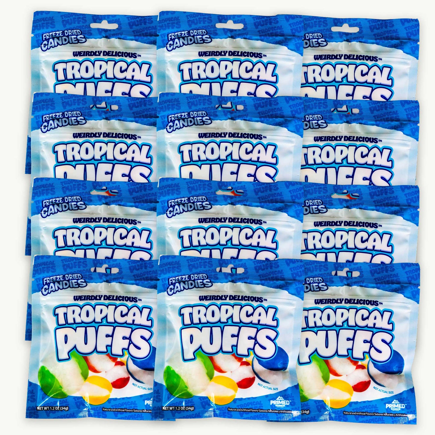 Primed Warrior Tropical Puffs Freeze Dried Candy 1.2oz