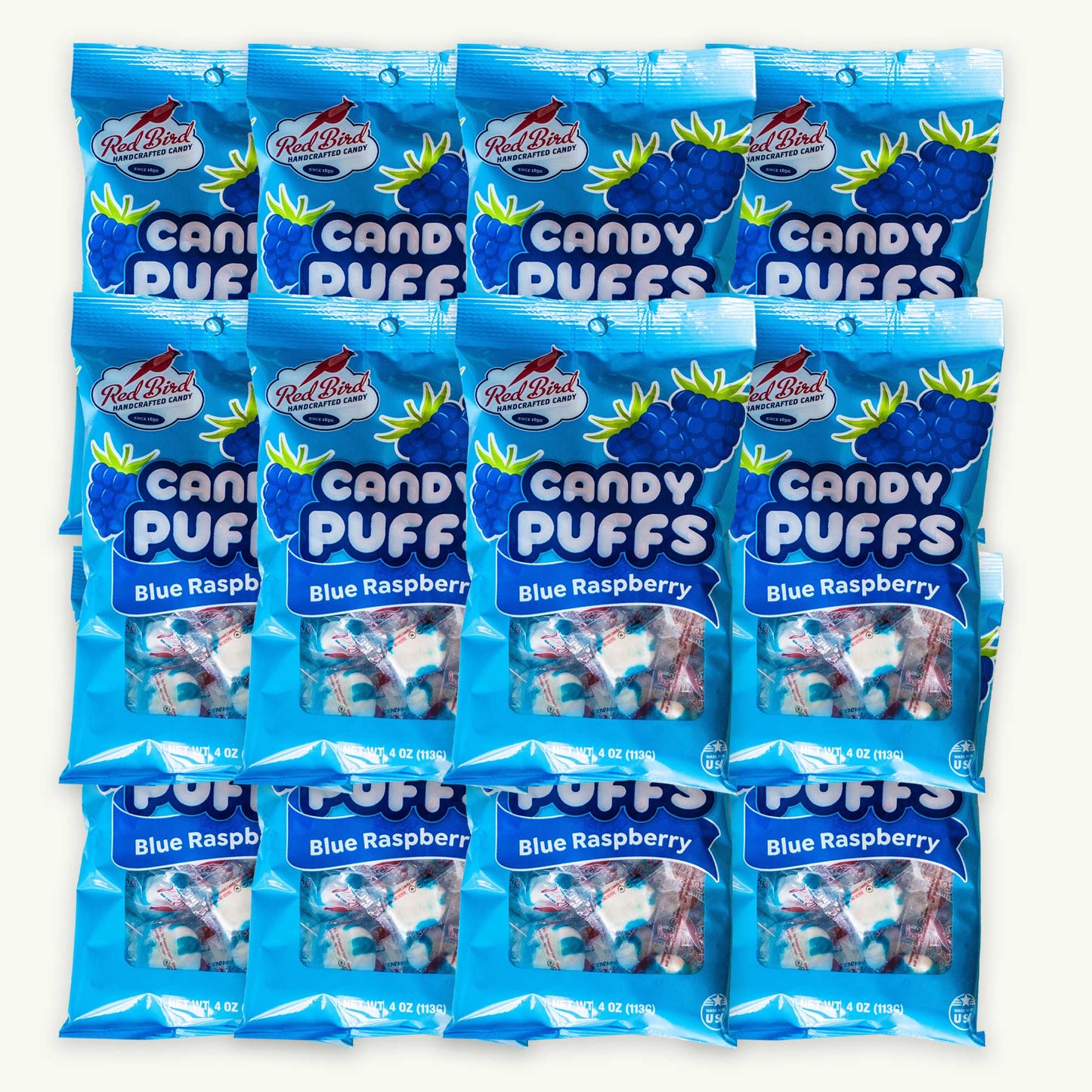 Red Bird Candy Puffs Blue Raspberry 4oz