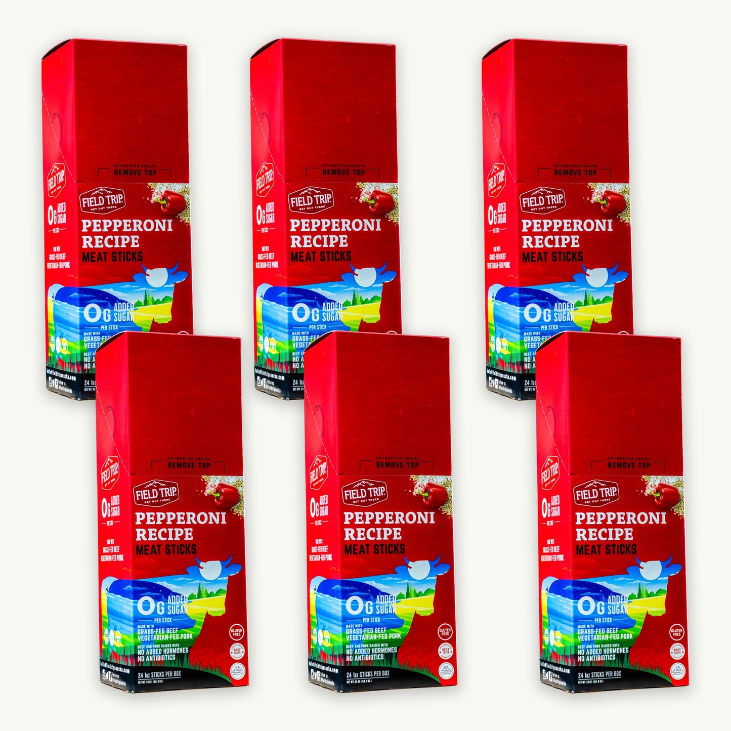 Field Trip Pepperoni Recipe Grass-Fed Beef Vegetarian-Fed Pork Meat Stick 1oz